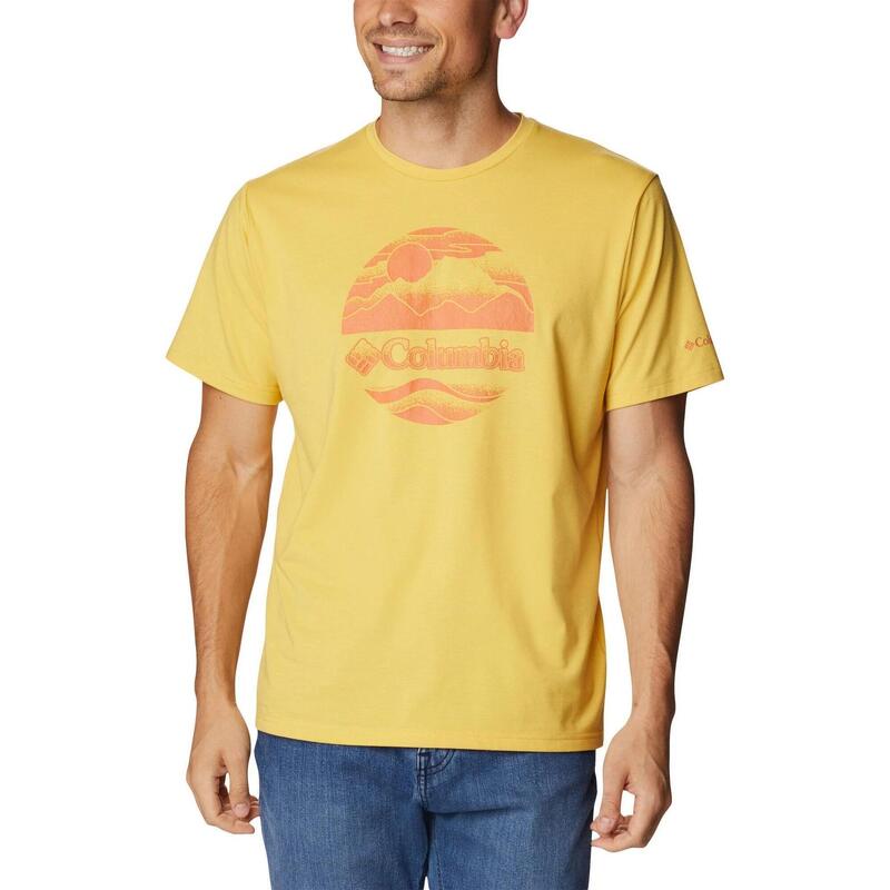 Męska koszulka sportowa z krótkim rękawem Sun Trek Graphic Tee - żółta