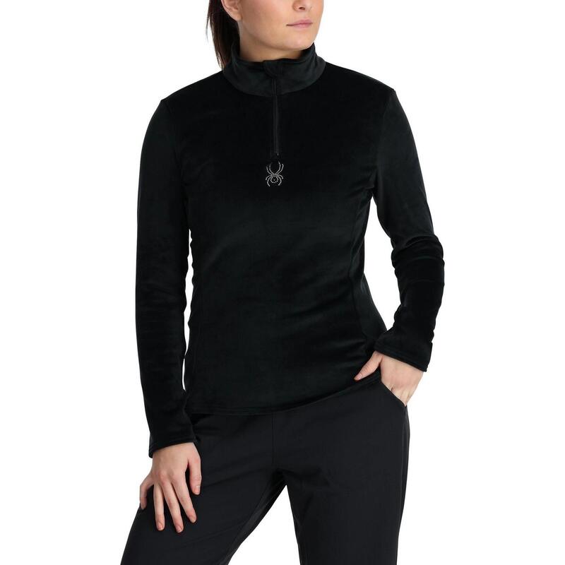 Fleecepullover Shimmer Bug 1/2 Zip Damen - Schwarz