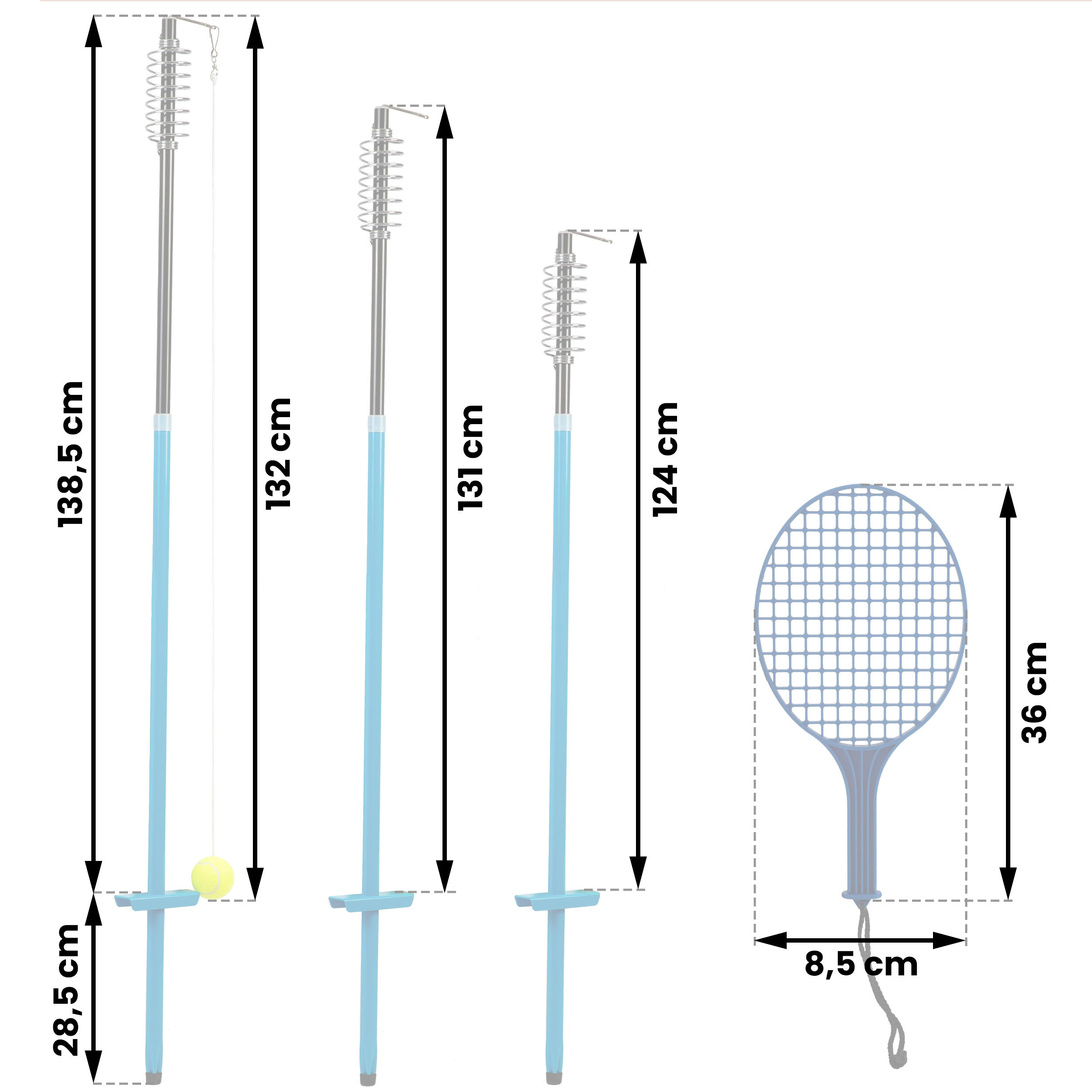 Zestaw do speedballa, 2 rakiety + słupek + piłka na lince, tenis Neo-Sport 6/6