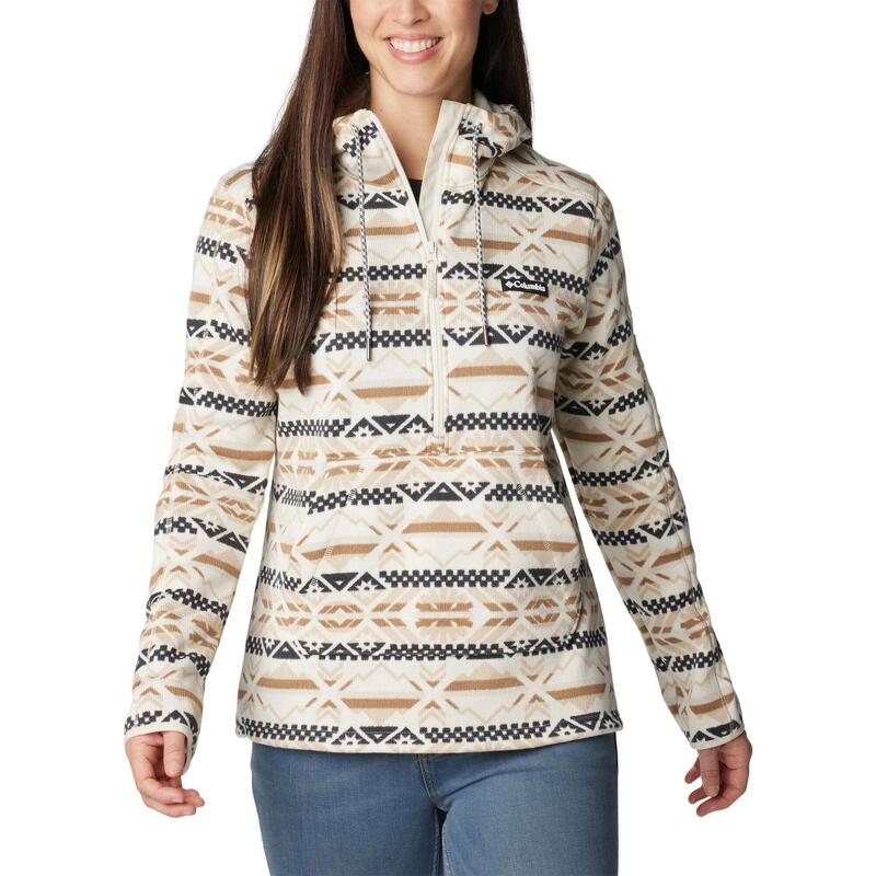 Fleecepullover W Sweater Weather Hooded Pullover Damen - sand