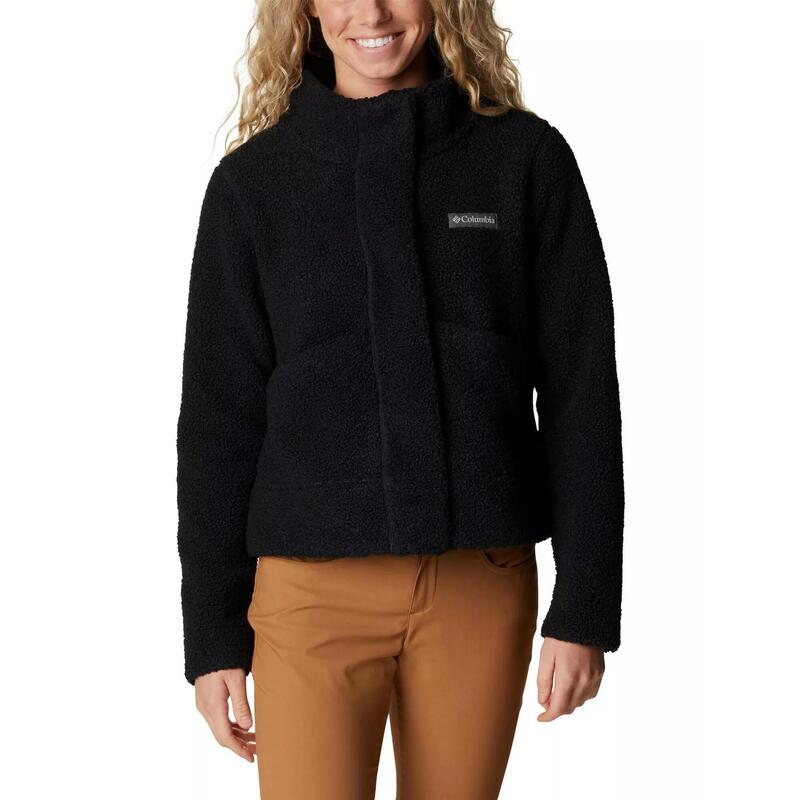 Straßenjacke Panorama Snap Fleece Jacket Damen - Schwarz