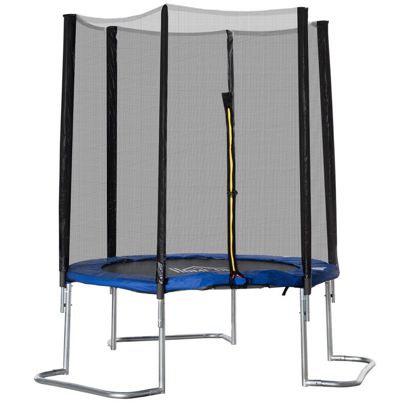 HOMCOM Trampolino Elastico per Bambini e Adulti con Rete di Sicurezza, Blu