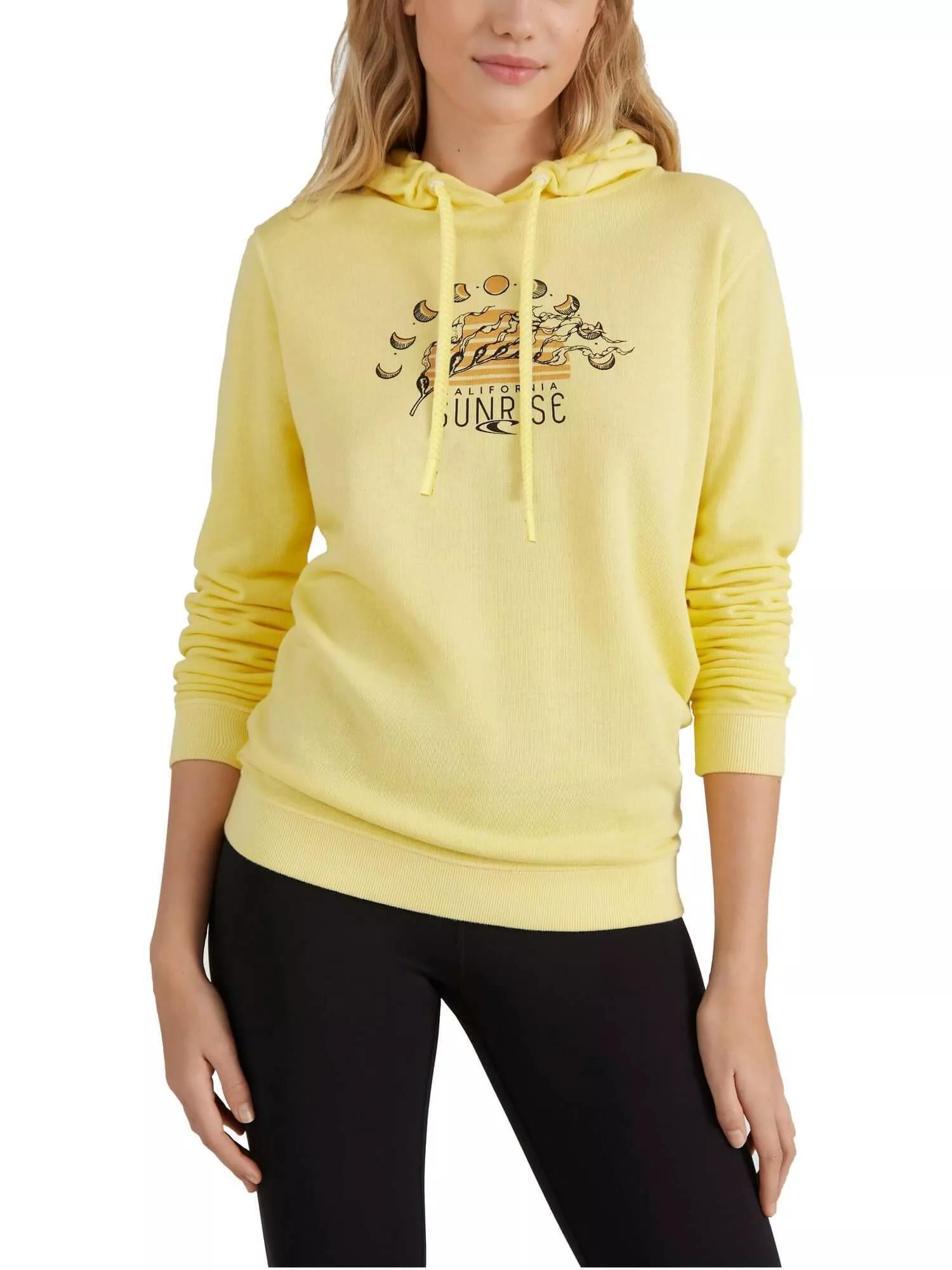 Kapuze Pullover Damen Senffarben Kapuzenpullover Sunrise Hoodie