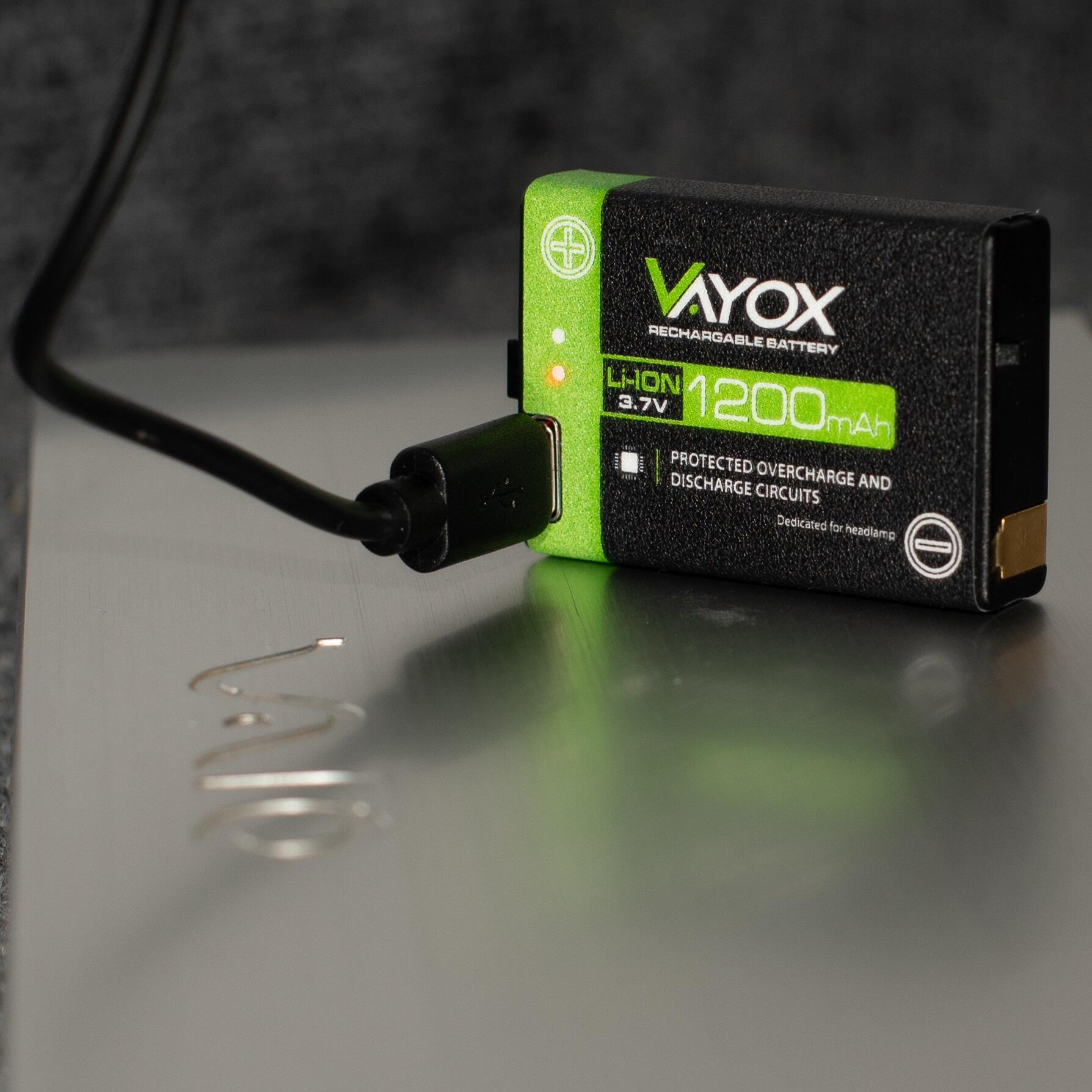 Batterij voor Vayox hoofdlampen VA0255 Li-Ion 1200mAh 3,7V 2/7