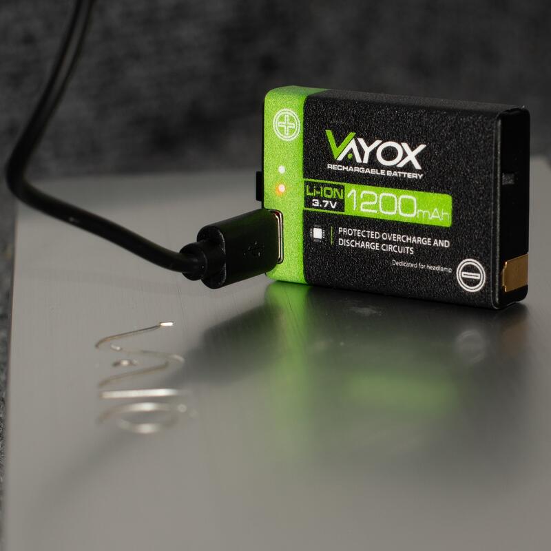 Batterij voor Vayox hoofdlampen VA0255 Li-Ion 1200mAh 3,7V