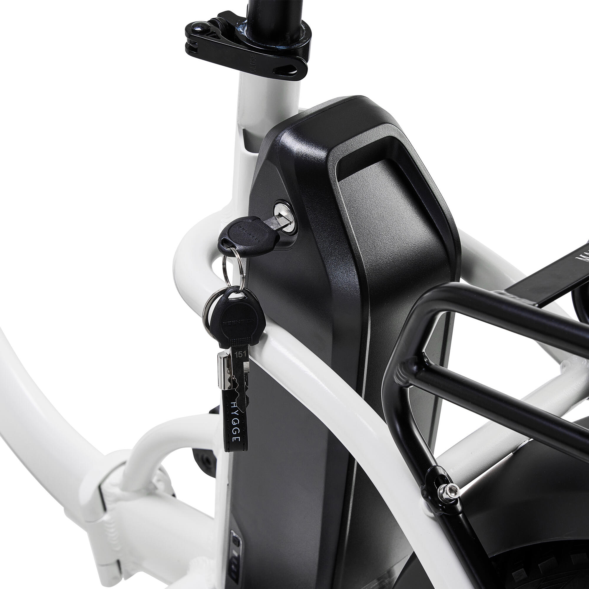 Hygge Vester Step 2024 Electric Folding Bike 20 inch Wheel E-Bike | Heron White 5/8