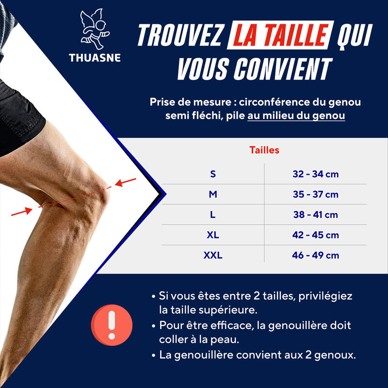 Genouillère tricotée de maintien renforcée
