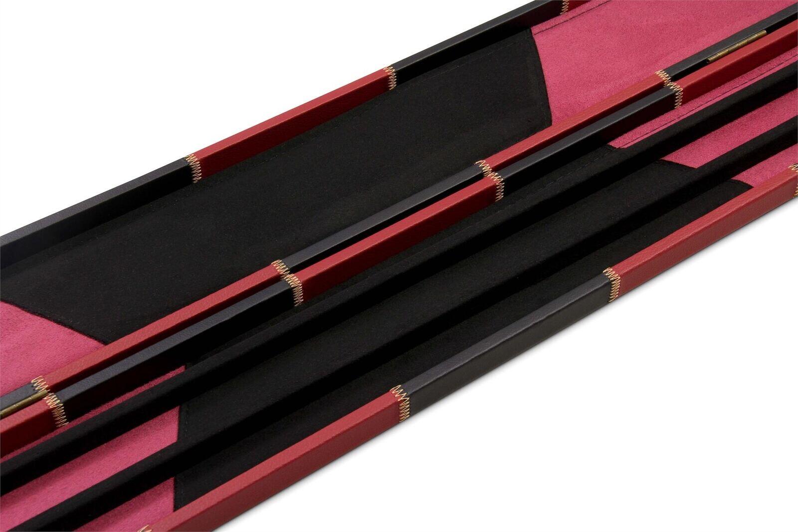 Deluxe 1 Piece WIDE BURGUNDY CHEQUERED Snooker Pool Cue Case - Holds 3 Cues 4/7