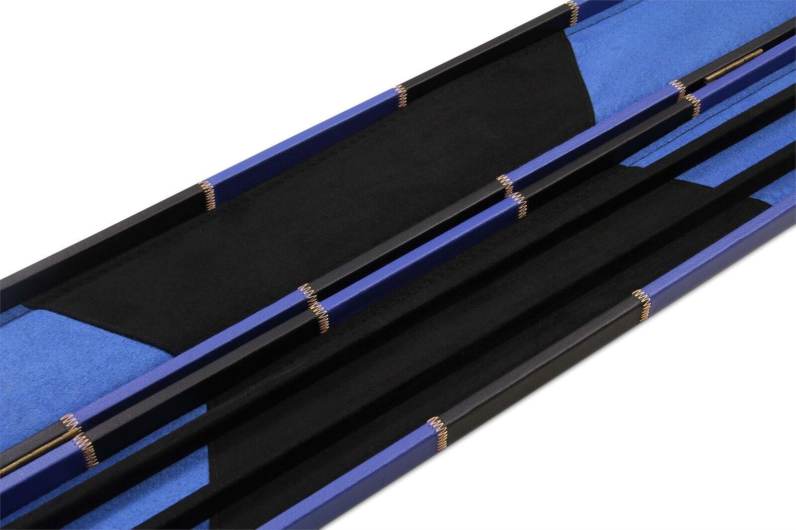 Deluxe 1 Piece WIDE BLUE CHEQUERED Snooker Pool Cue Case - Holds 3 Cues 5/7