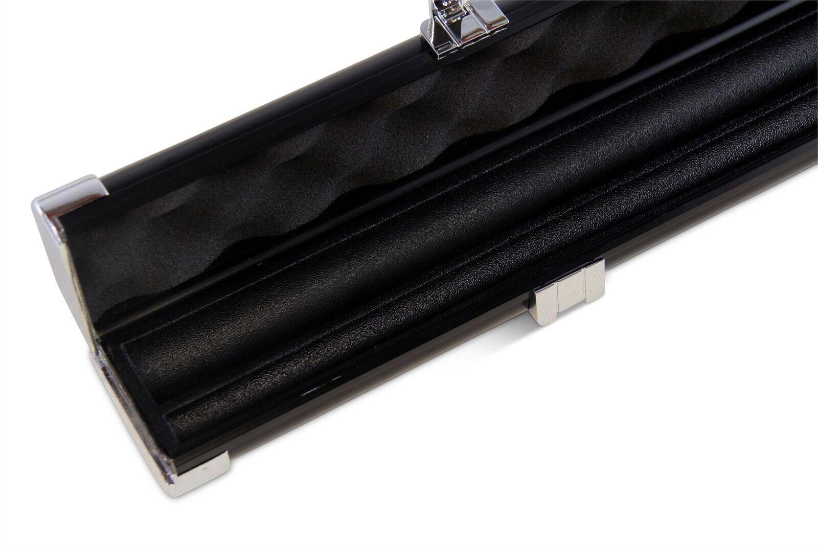 Baize Master PRESTIGE BLACK 1 Piece 2 Slot Metal Snooker Pool Cue Case 5/6