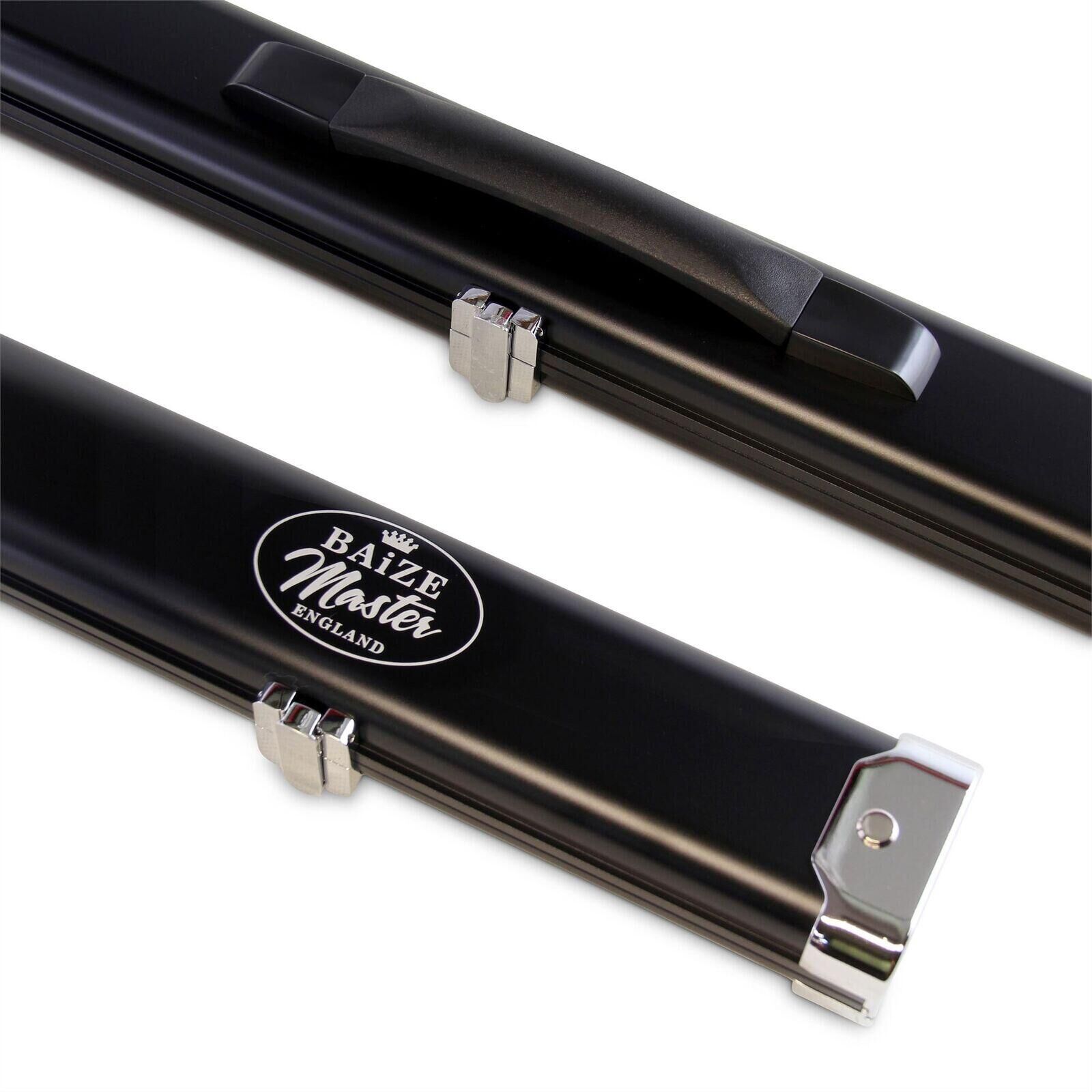 FUNKY CHALK Baize Master PRESTIGE BLACK 1 Piece 2 Slot Metal Snooker Pool Cue Case