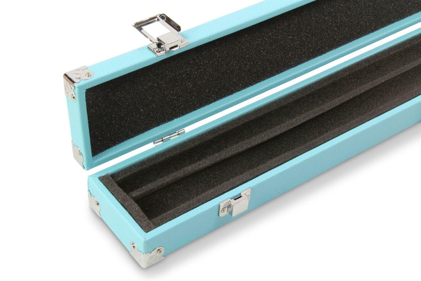 SKY BLUE Reinforced Corners 2pc Snooker Cue Case Foam Lined - Chalk Compartment 4/6