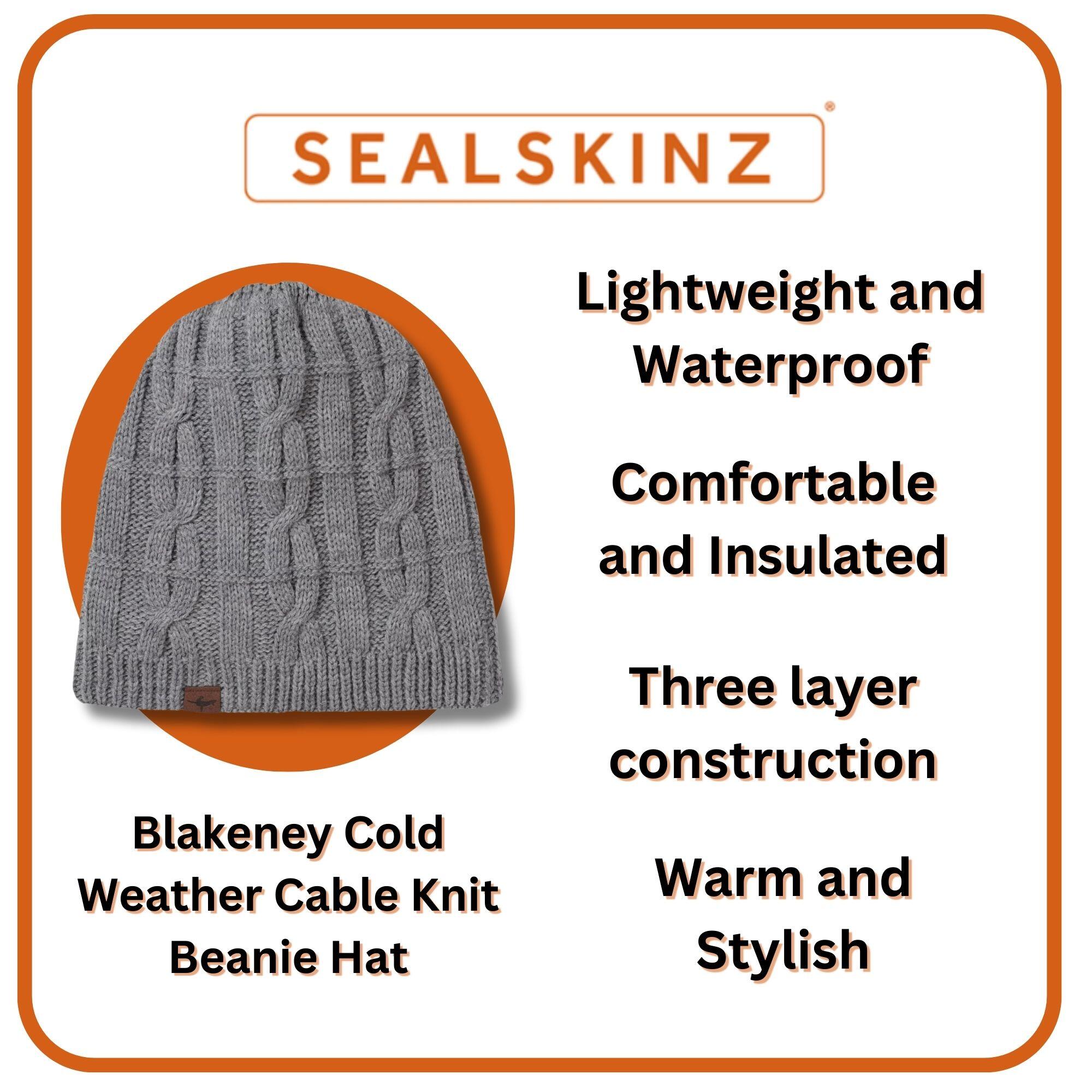 Waterproof Cold Weather Cable Knit Beanie Hat 3/3