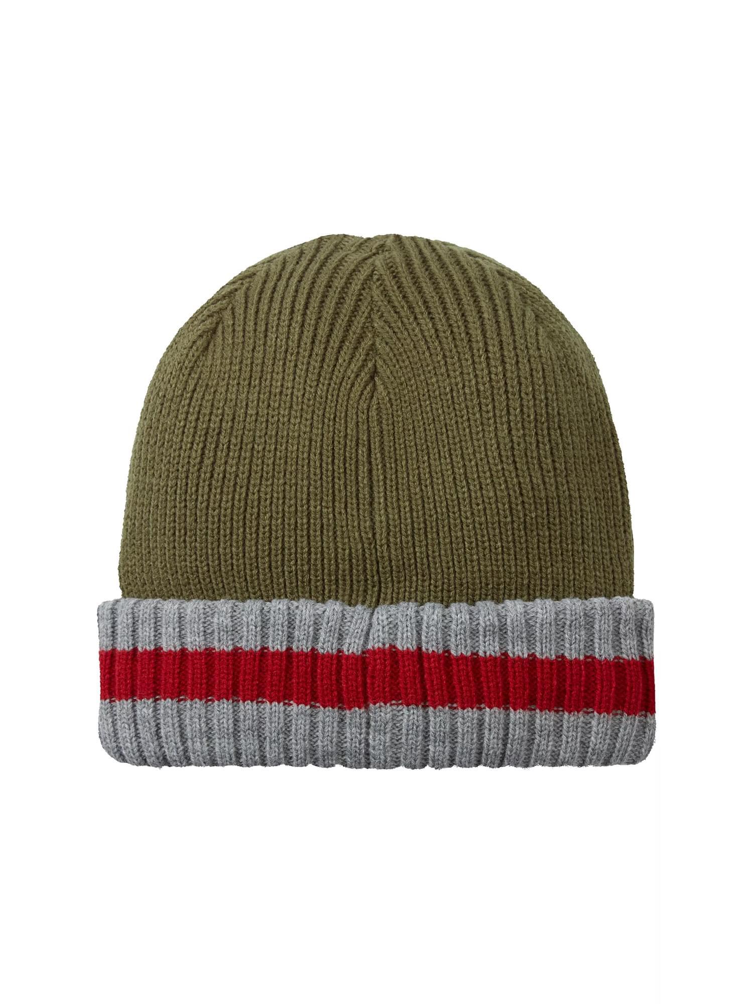 Waterproof Cold Weather Striped Roll Cuff Beanie Hat 2/3
