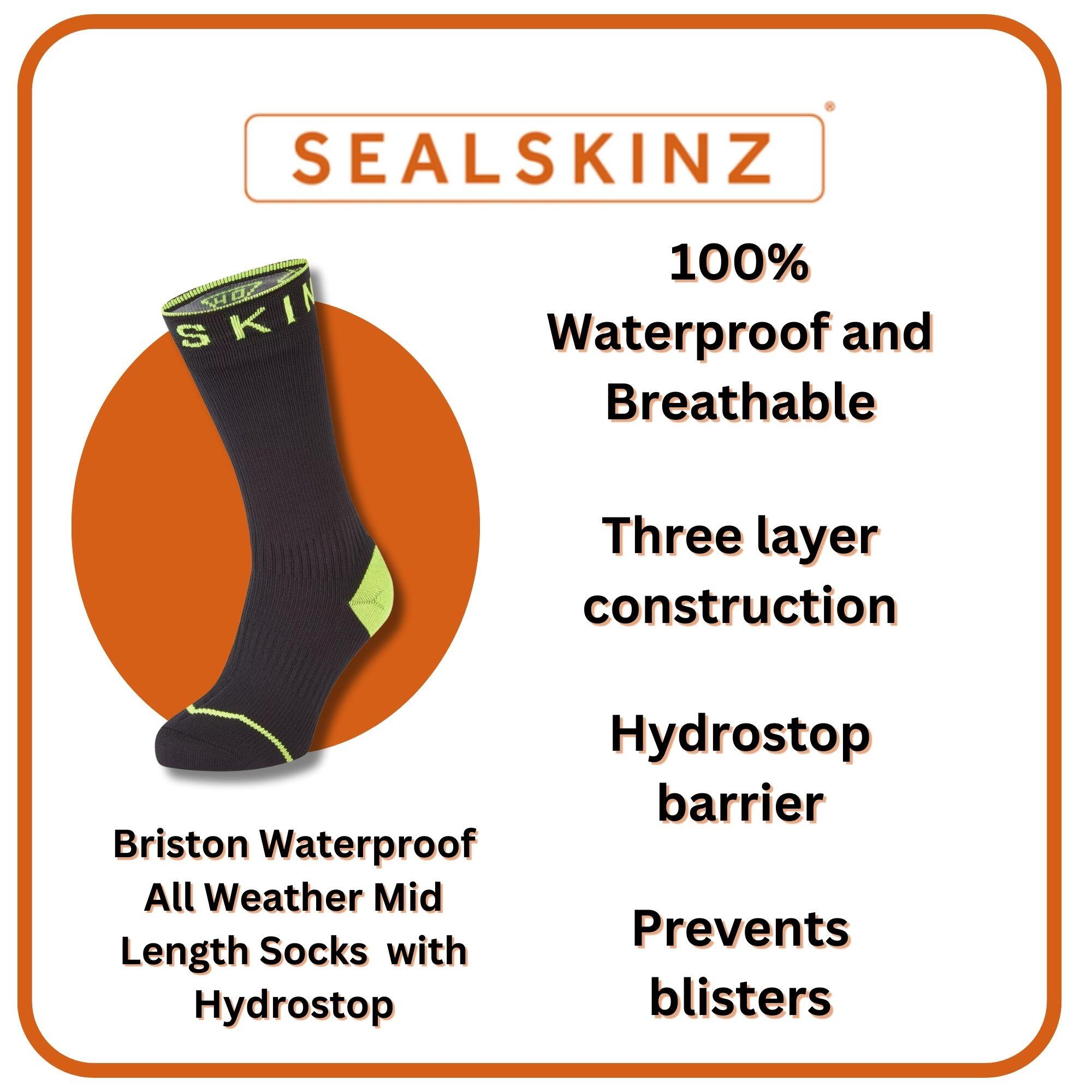 Waterproof Mid Length Socks with Hydrostop SEALSKINZ Decathlon