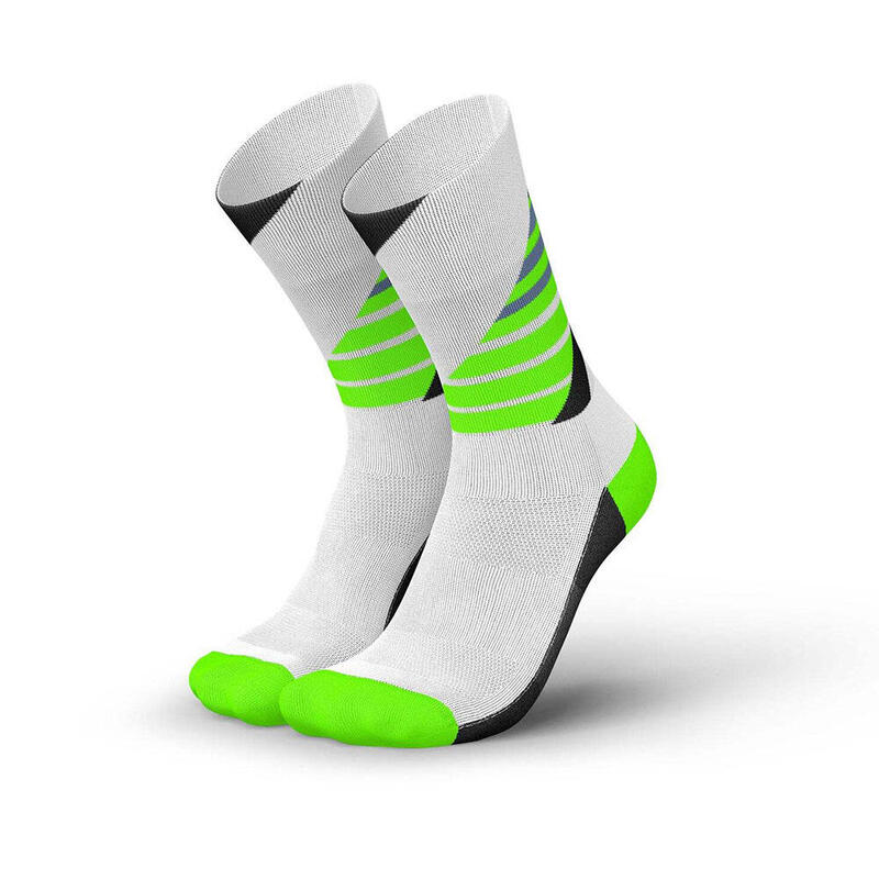 Made in Italy High-Cut Running Socks - Ladders Black Green