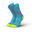 Made in Italy High-Cut Running Socks - Ladders Blue Pink