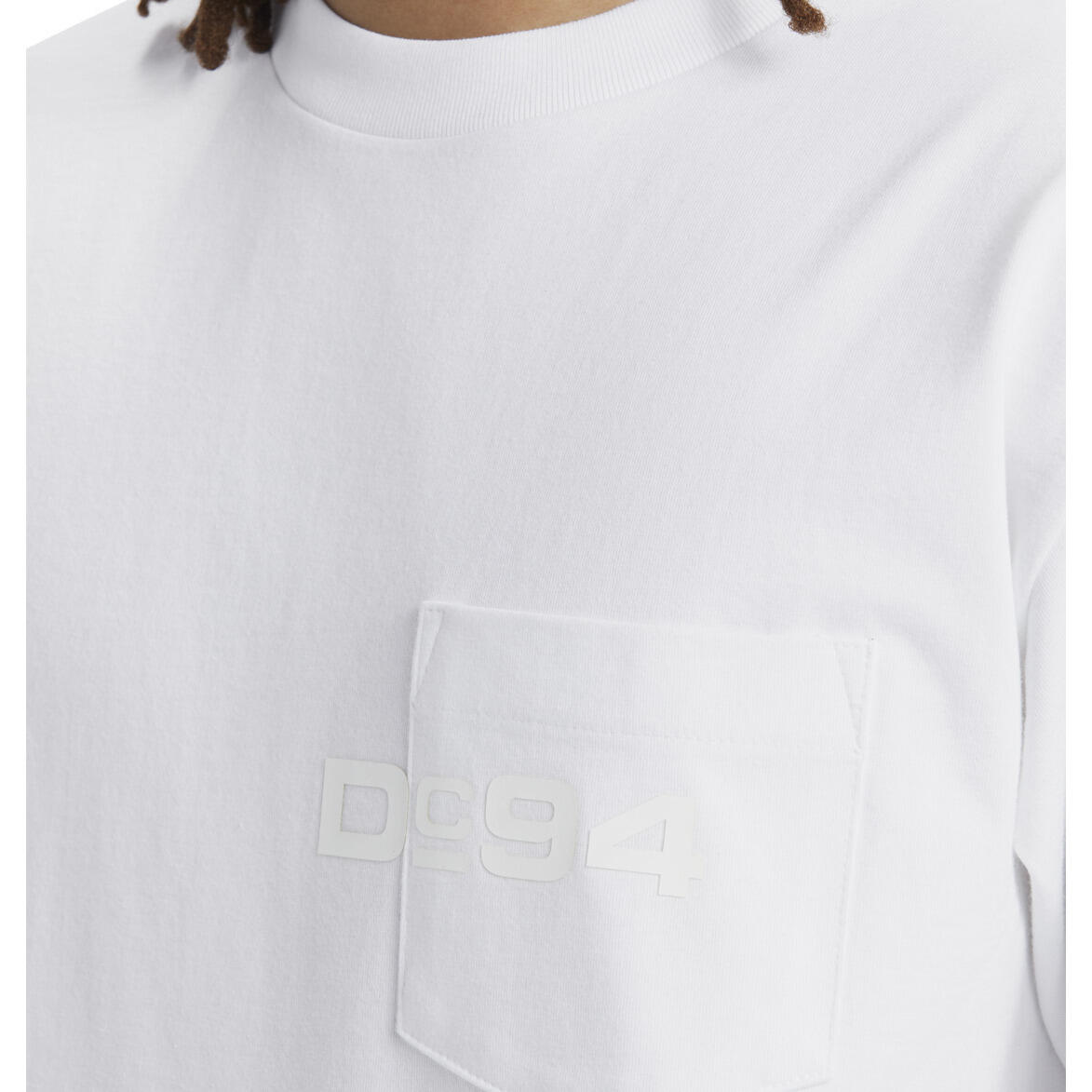 T-shirt DC Shoes 1994 Short Sleeve Knit, Blanc, Hommes 3/3
