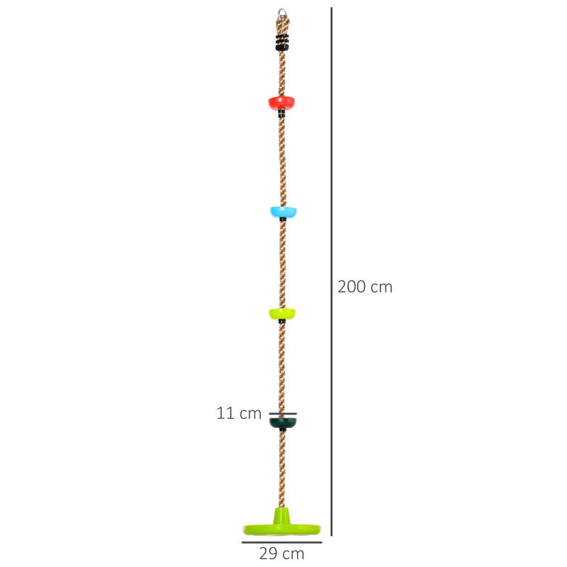 Corde d'escalade enfant avec siège de balançoire rond 2 m