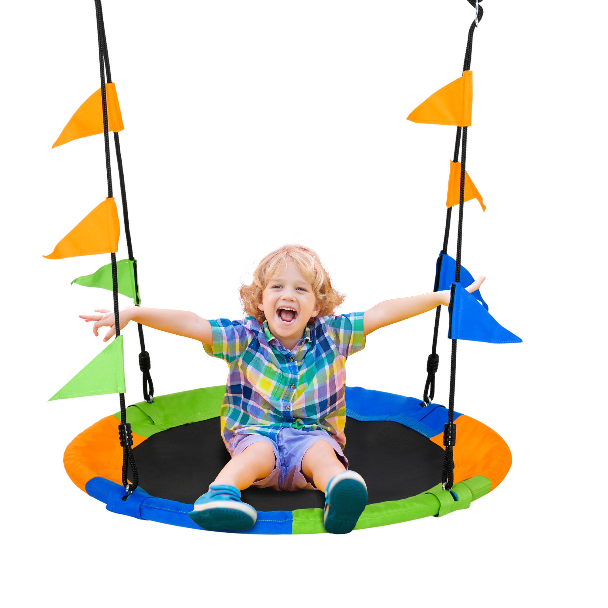 Balançoire nid d'oiseau rond Ø 100 cm multicolore 1/5
