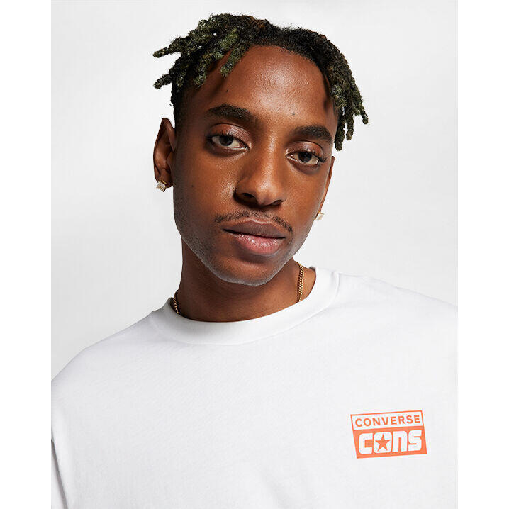 Blusa Converse Cons Long Sleeve T-Shirt, Blanco, Hombre 3/4