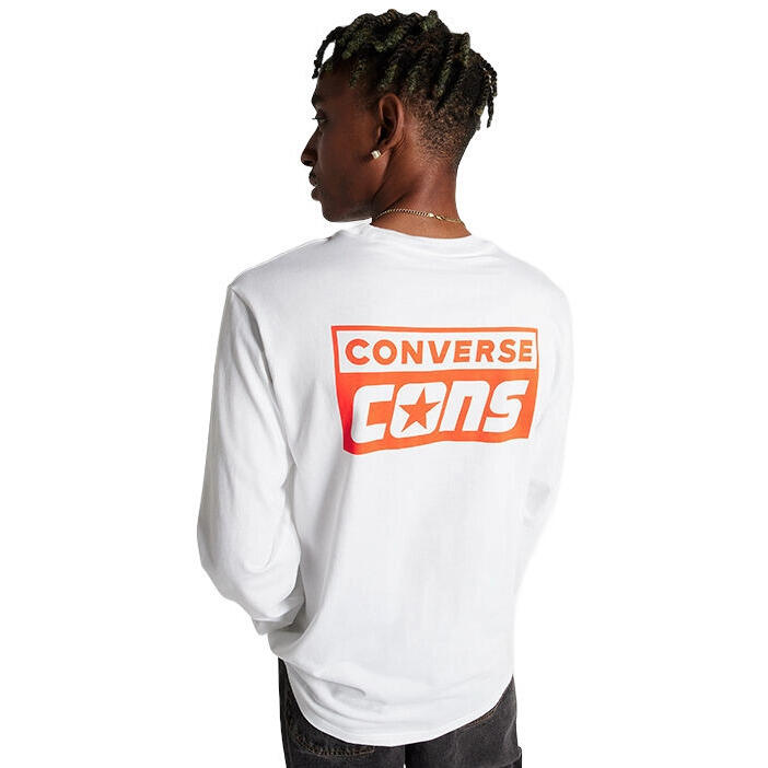 Blusa Converse Cons Long Sleeve T-Shirt, Blanco, Hombre 2/4