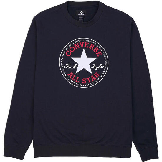 Blusa Converse Converse Go-To All Star Patch Crew Standard, Azul, Hombre