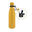 Luxe design eco RVS waterfles okergeel 500 ml - extra dop met rietje en carrier