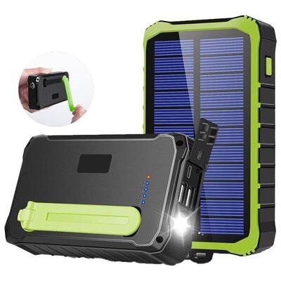 Powerbank 10.000mah - 2x usb-a - 1x usb-c - zonneenergie - waterdicht - pso10012