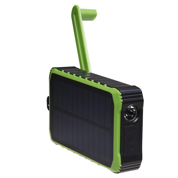 Batterie Externe solaire Portable - Avec lampe de poche - PSO10012
