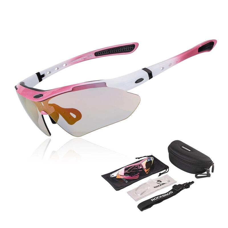 Lunettes de Vélo Polarisées Ultra-légère Branches Amovibles Rose