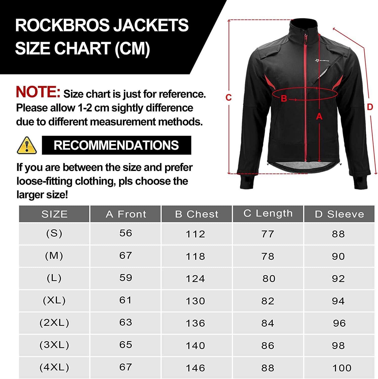 Veste Imperméable de Vélo Thermique Noir Rouge 4XL 4/8