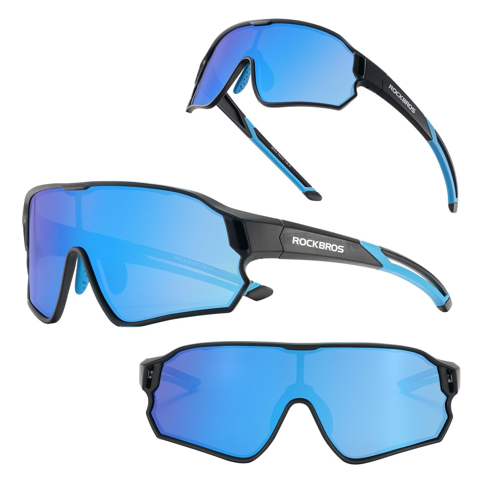 Lunettes de Vélo Polarisées pour Enfant Anti-UV400 Noir Bleu 7/7