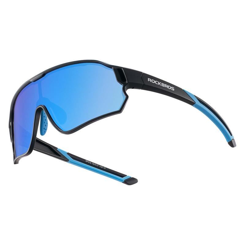 Lunettes de Vélo Polarisées pour Enfant Anti-UV400 Noir Bleu