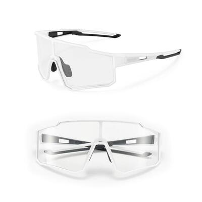 Occhiali da ciclismo fotocromatici anti-UV400 unisex per adulti. bianchi