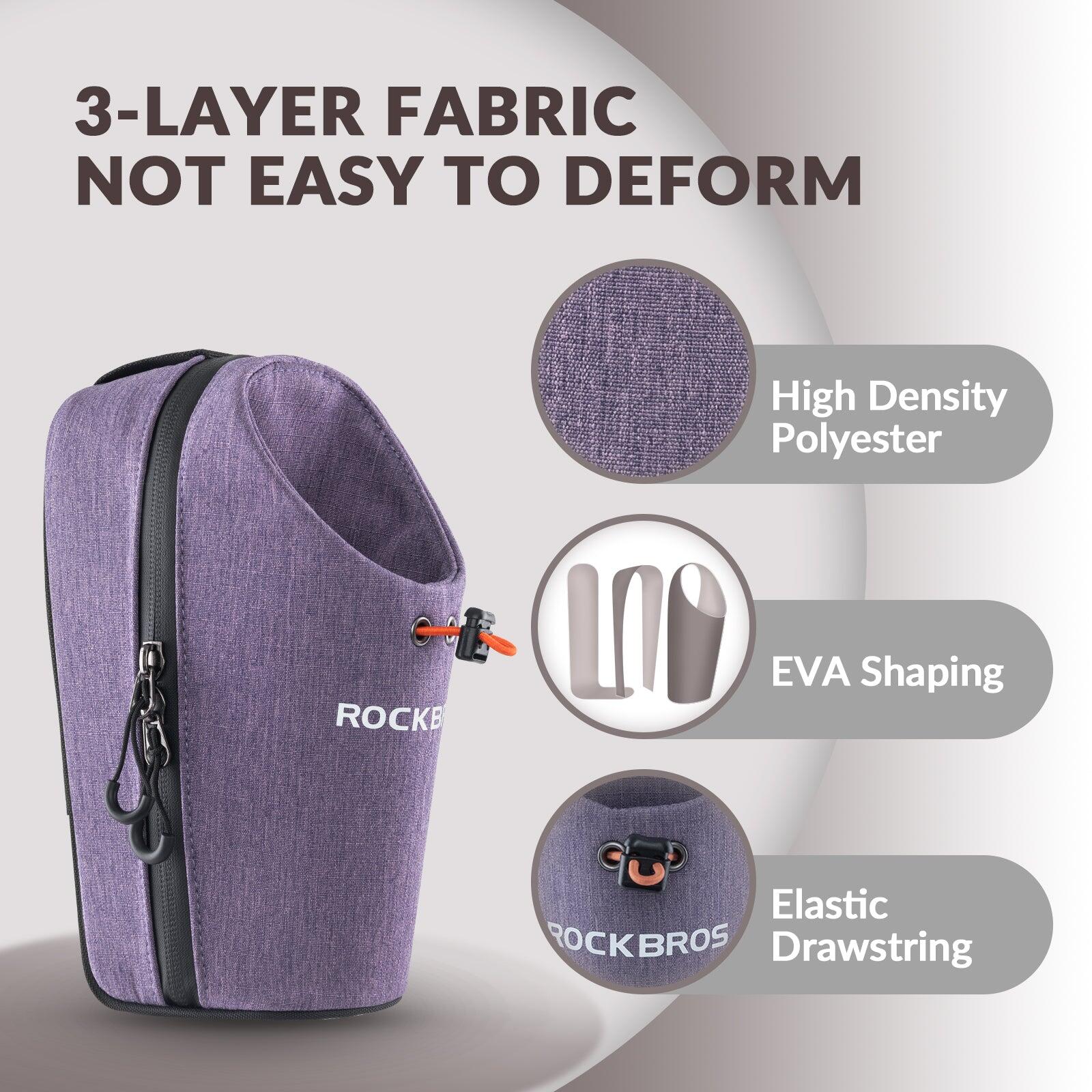 Sacoche de Guidon pour Vélo et Trotinnette 1,5L Avec Porte Bidon Violet 2/7