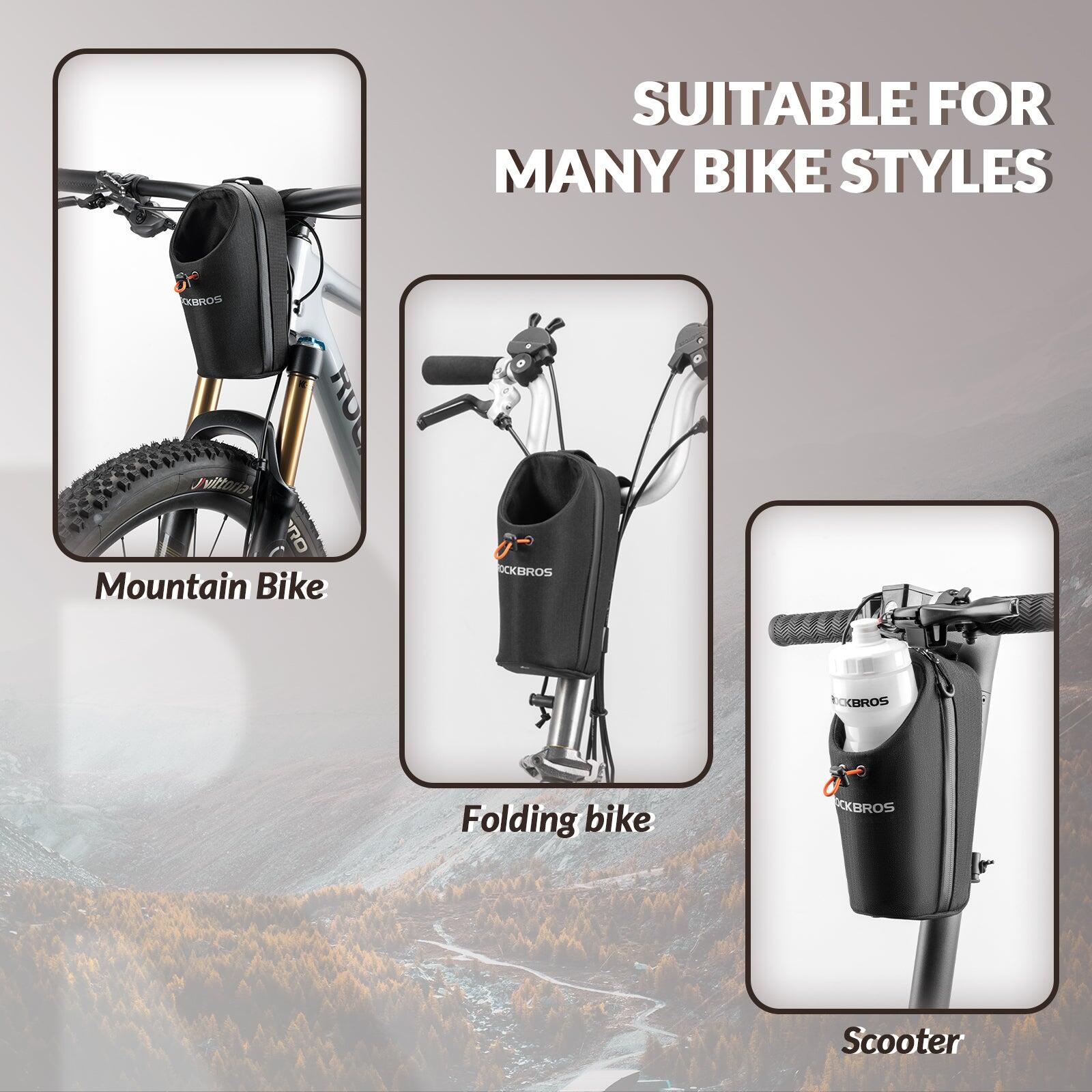 Stuurtas voor Fiets en Scooter van 1,5L met Bidonhouder Zwart 7/7