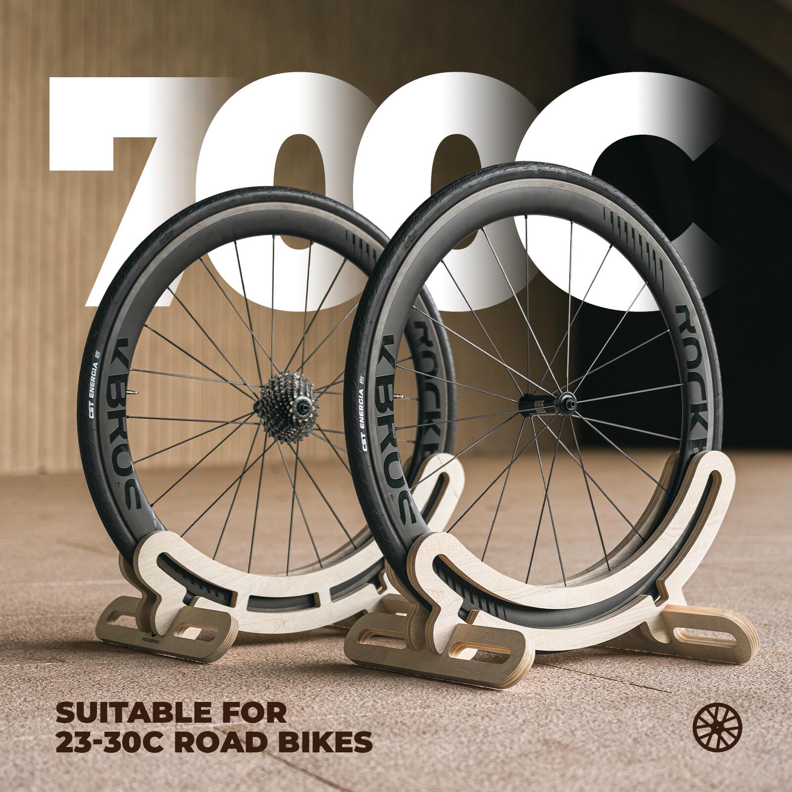 Porte-Vélo en Bois de 30 mm pour Roues de 23C à 30C et de 700C 3/7
