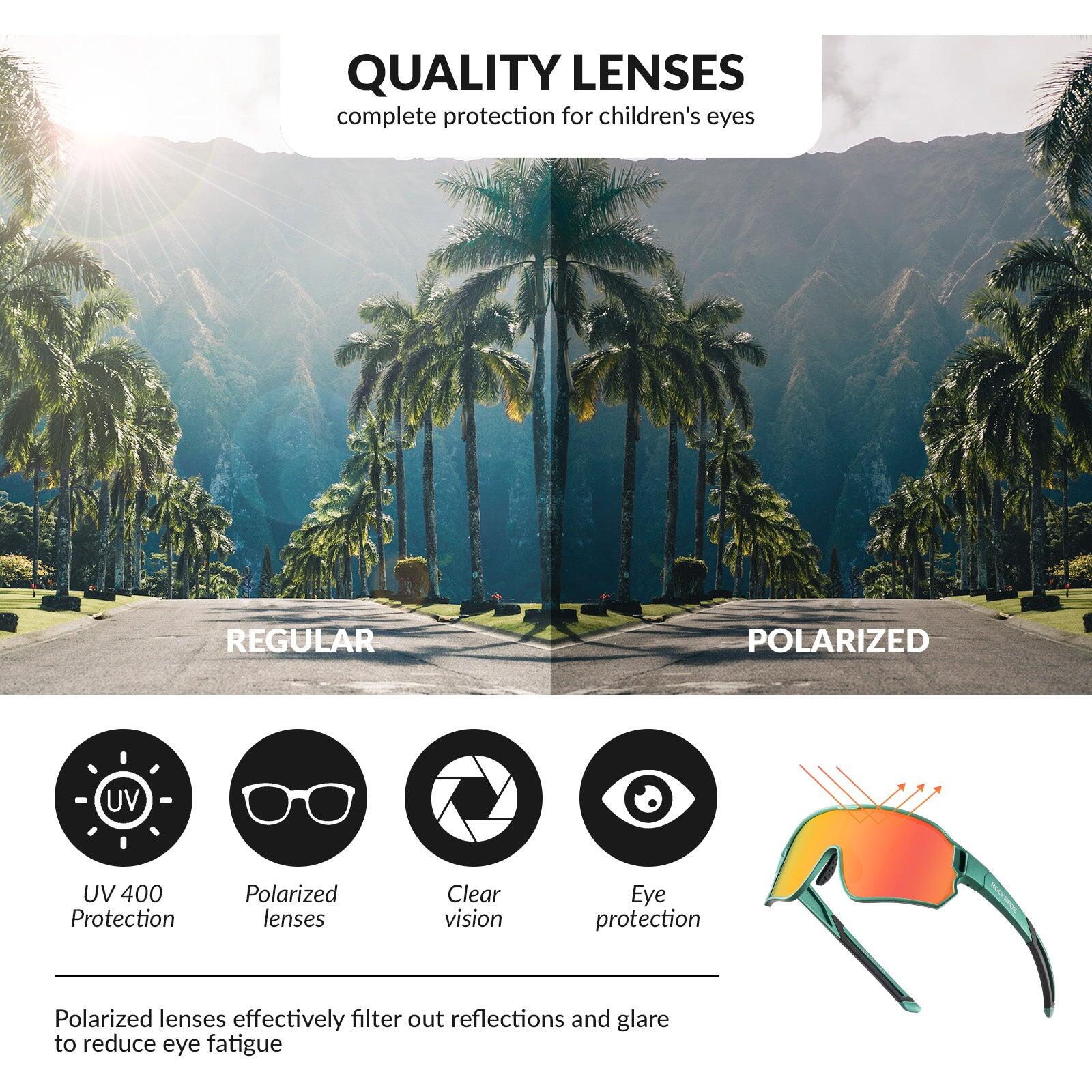 Lunettes de Vélo Polarisées pour Enfant Anti-UV400 Vert 2/7