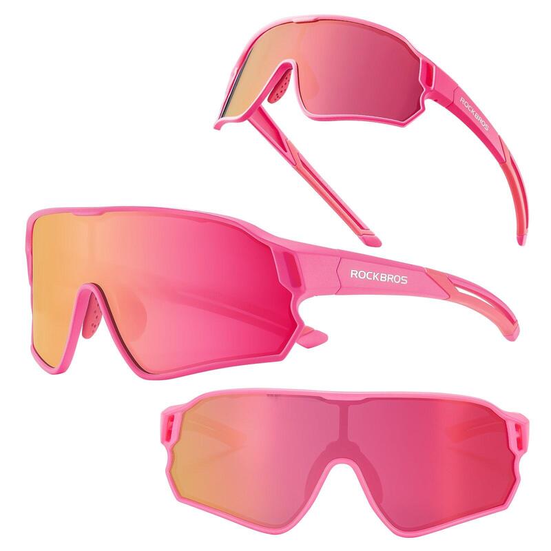 Lunettes de Vélo Polarisées pour Enfant Anti-UV400 Rose