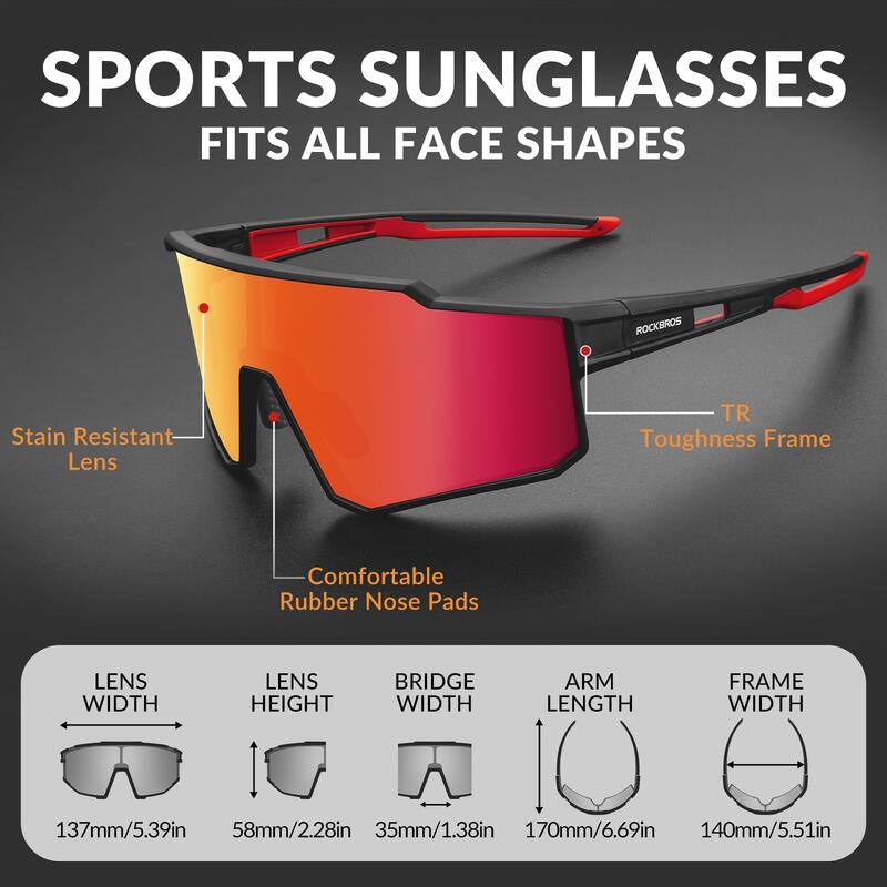 Lunettes de Vélo Polarisées Unisexe Adultes Anti-UV400 Noir