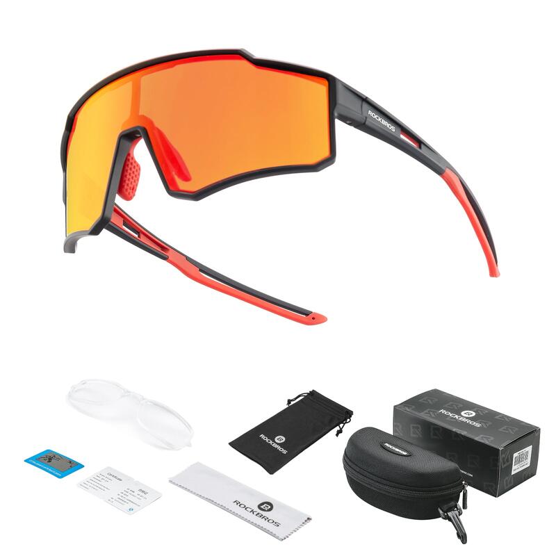 Gepolariseerde Uniseks Fietsbril voor Volwassenen met UV400-bescherming Zwart
