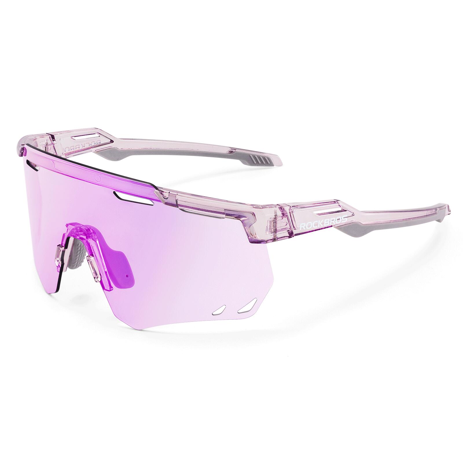 Rockbros - Lunettes De Vélo Photochromiques Ultra-légère Cadre À Mémoire De Forme Violet - Lunettes De Soleil - Violet - Taille Unique - Decathlon
