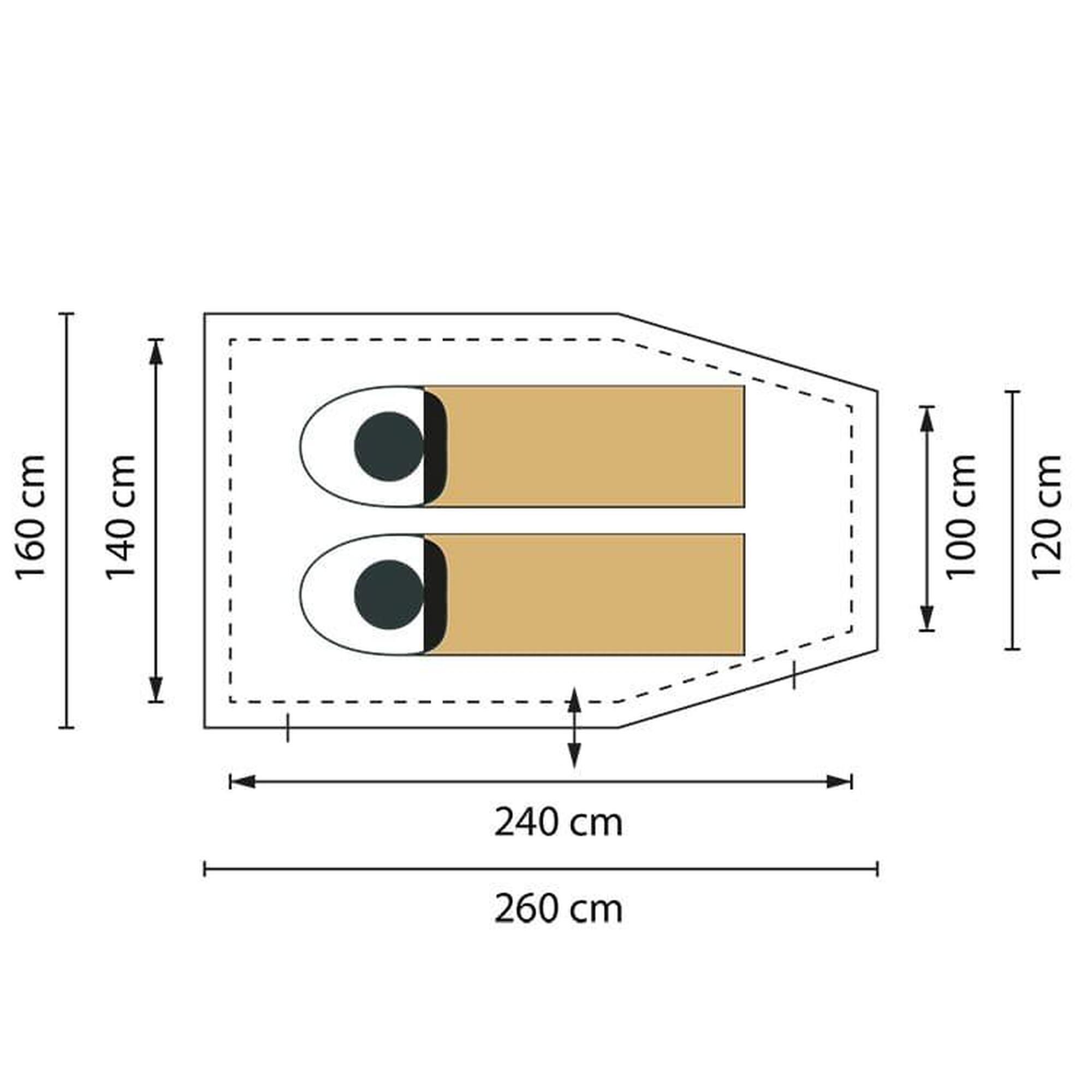 Tunneltent Kalix - Trekking Camping tent - 2 pers. - slaapcabine - ultralicht