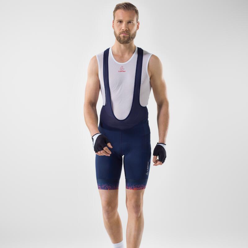 Bibshorts Volare Dark Blue-Orange voor heren - Blauw