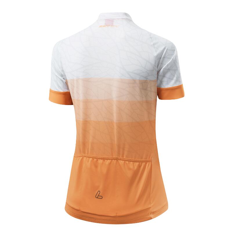 Fietsshirt korte mouwen voor dames Jersey HZ Lively Vent Papaya - Oranje