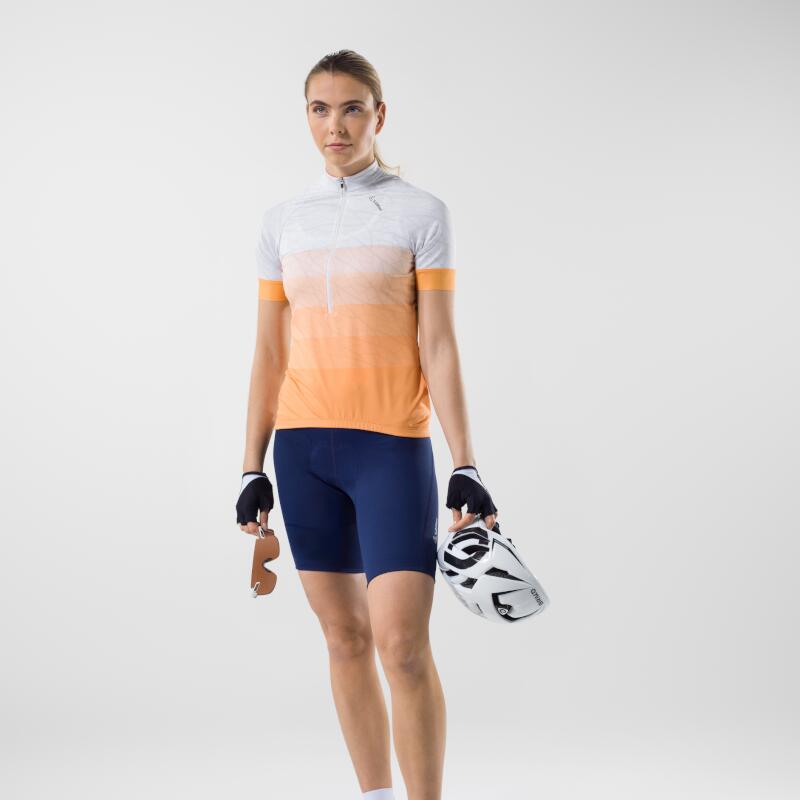 Radtrikot mit kurzen Ärmeln für Damen Jersey HZ Lively Vent Papaya - Orange