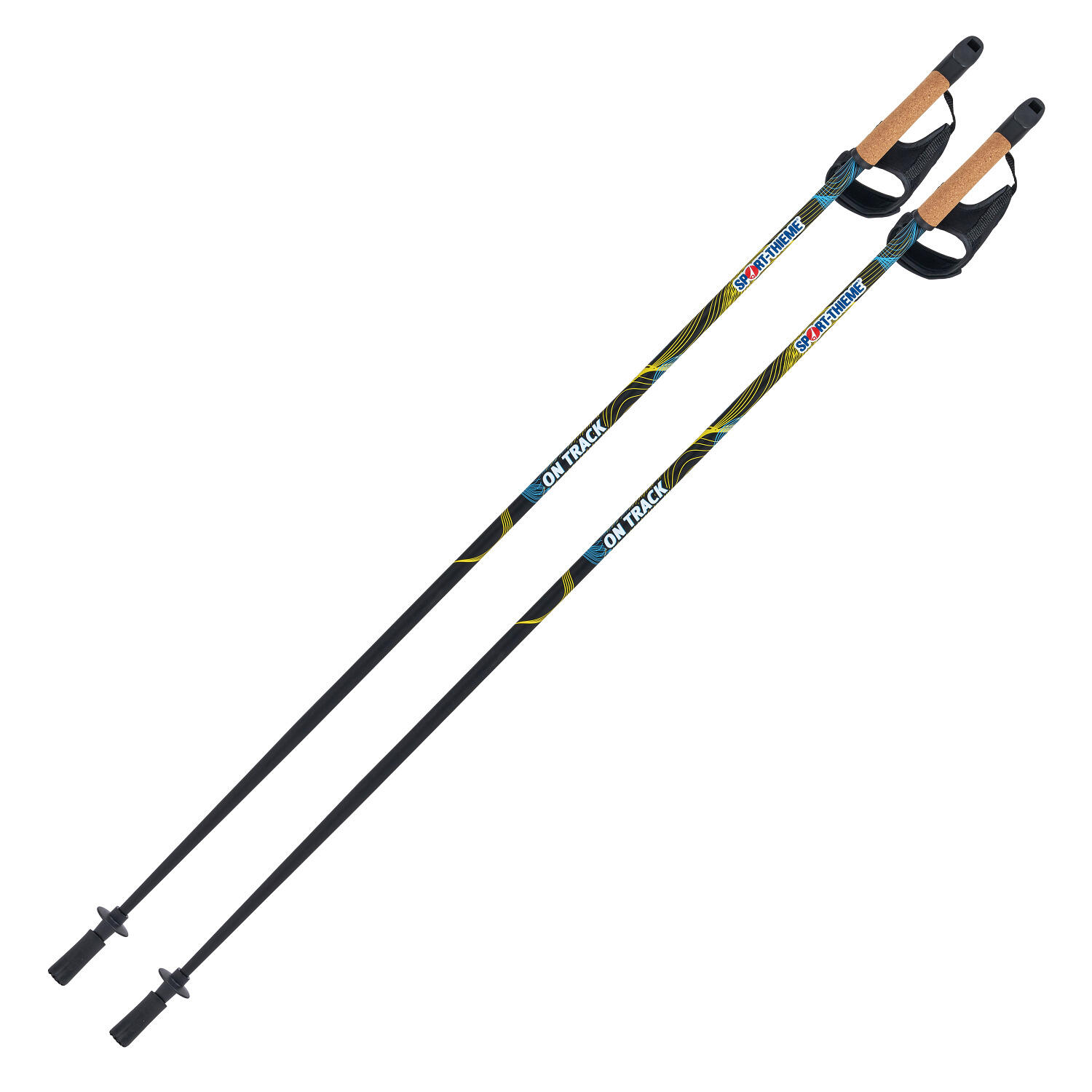 SPORT-THIEME Nordic Walking Stöcke On Track 130 cm Nordic Walking Unisex Schwarz-Grün