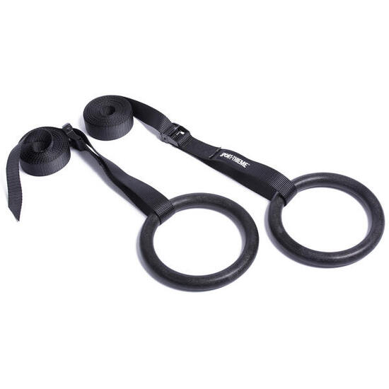 Turnringe-Set Crosstraining, outdoor Turnen Unisex Schwarz