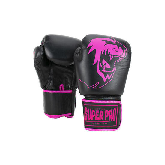 Gants de boxe en cuir - Warrior SE - Noir/Rose